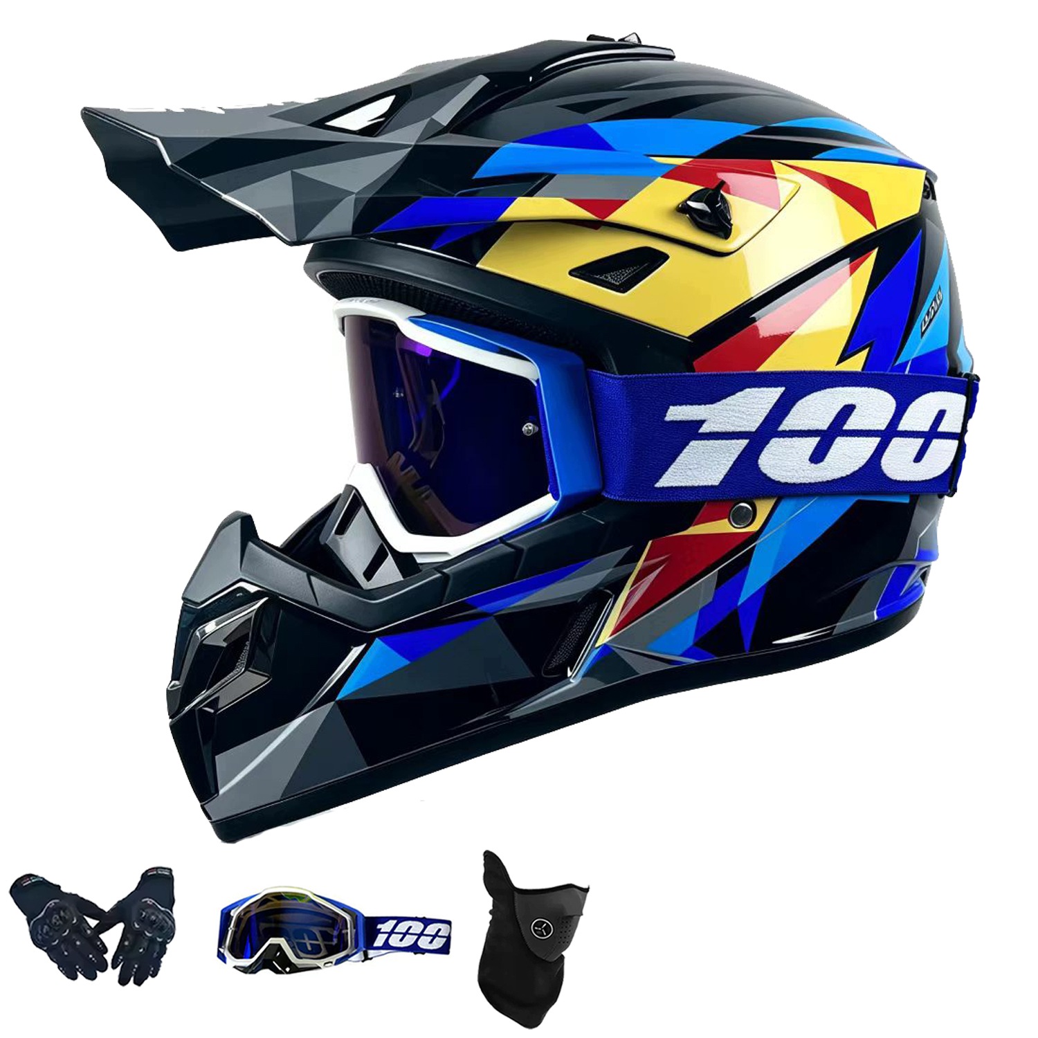 Helma Na Elektrickou Koloběžku Cross Enduro Quad Bmx Helma Brýle Rukavice L