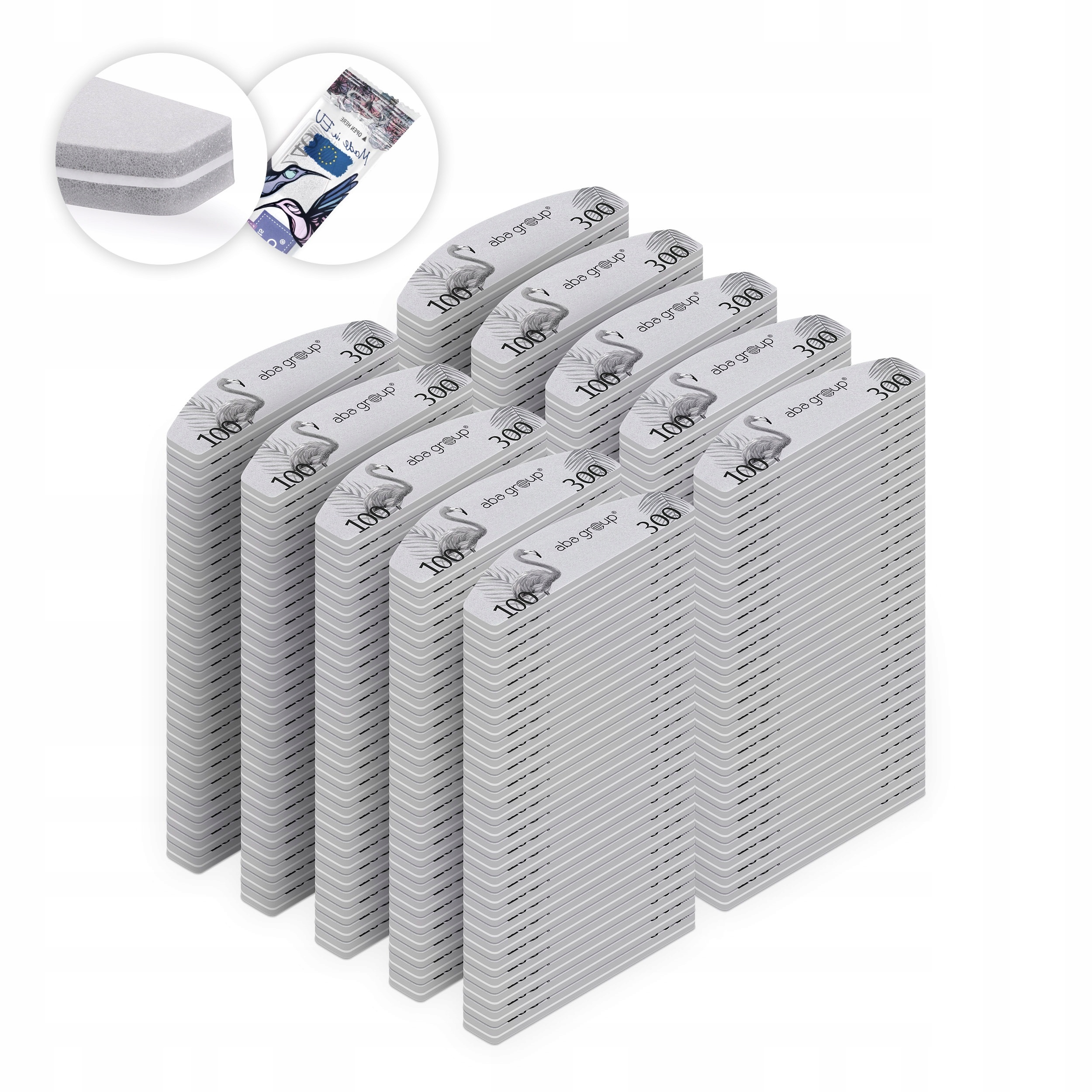 Mini leštička na nehty ve fólii Sweet Půlměsíc 100/300 250 Ks Aba Group