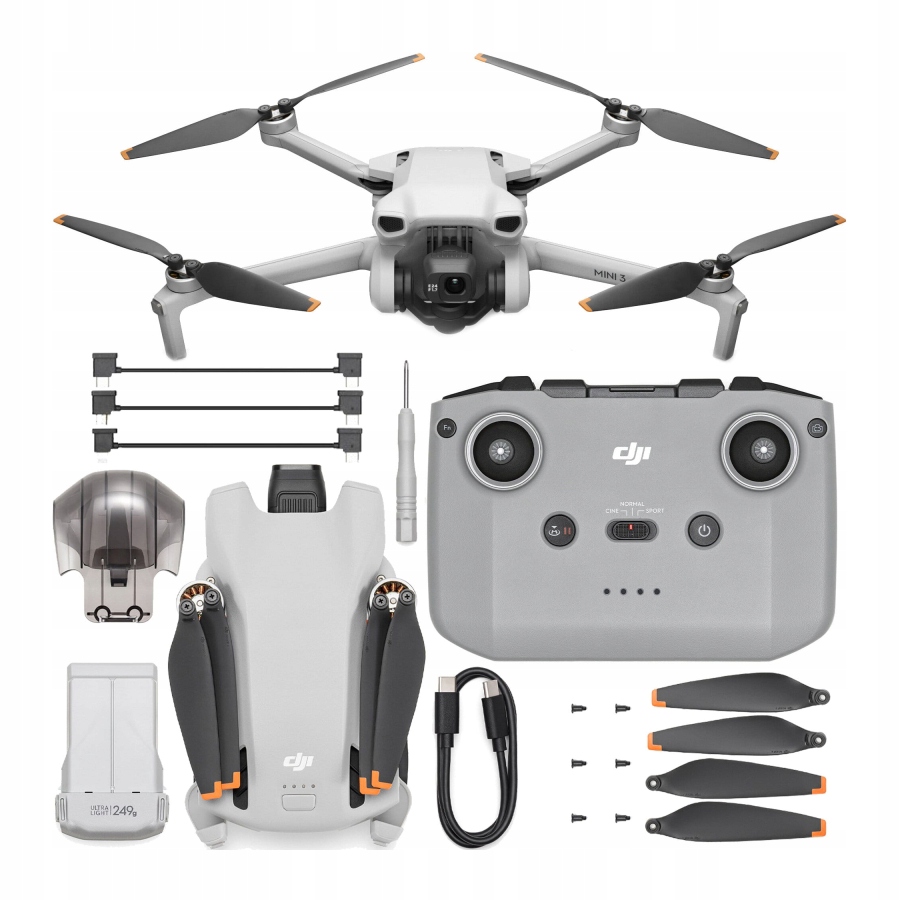 Dji Mini 3 (RC-N1) dron z kamerą 4K 30fps Gps Wifi 38min Hdr 1/1.3" Cmos C0