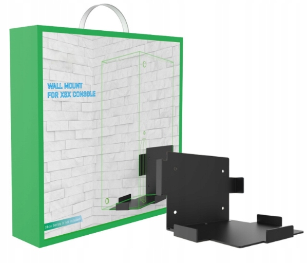 Kovový věšák na zeď, stojan na konzoli Xbox Series X, černý