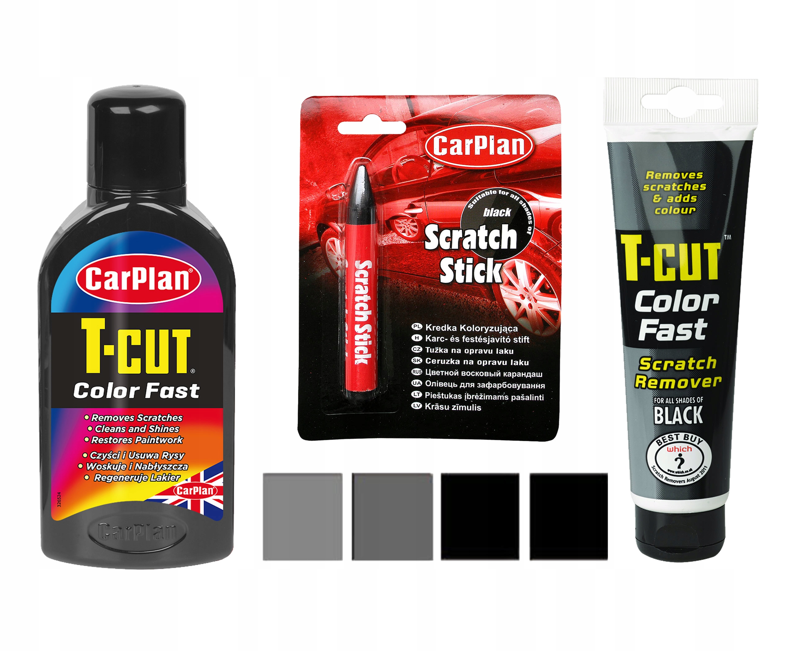 Карандаш + пигмент + регенератор для царапин черный