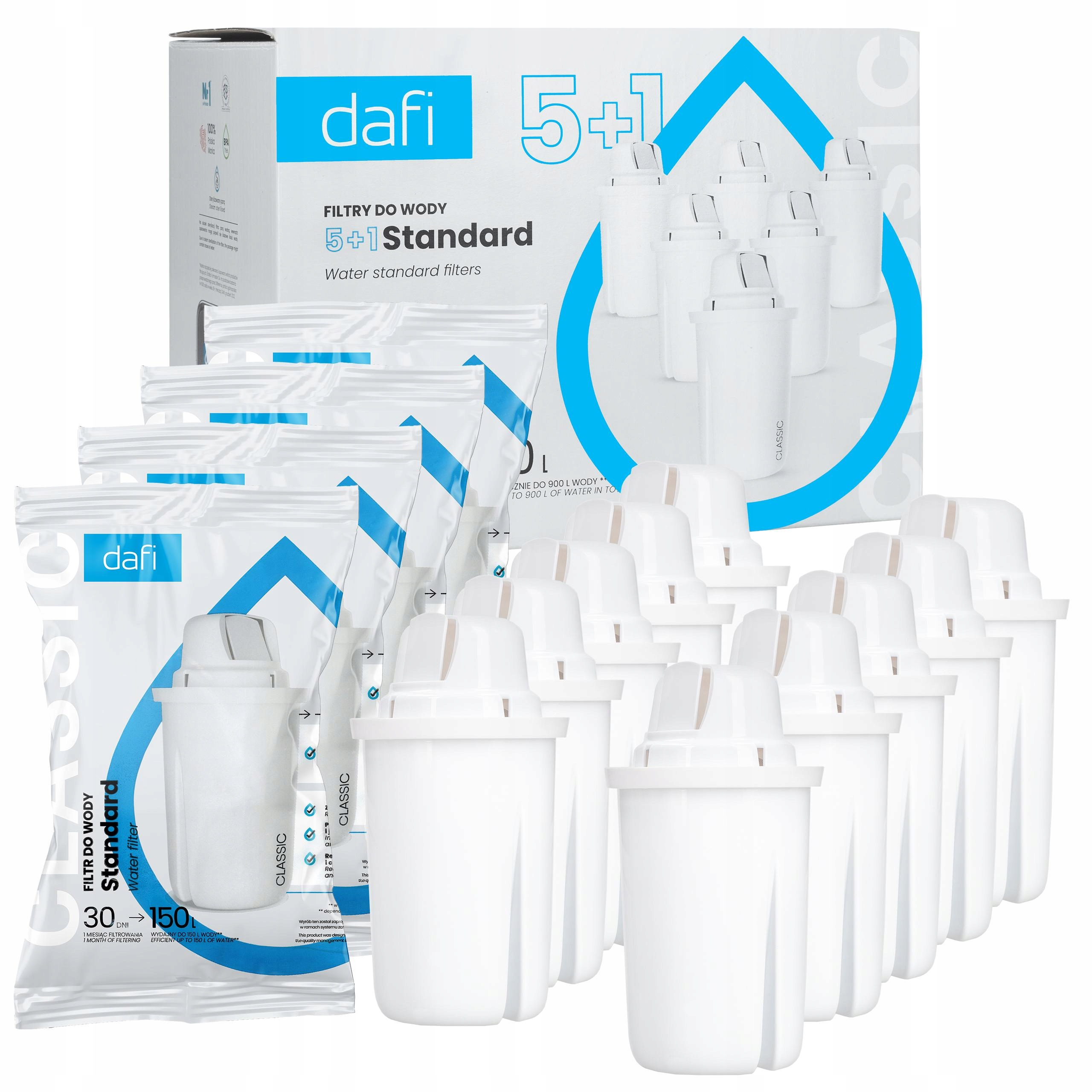 Filtr Dafi Classic do dzbanka filtrujacego szklanego Dafi Crystal 10 sztuk