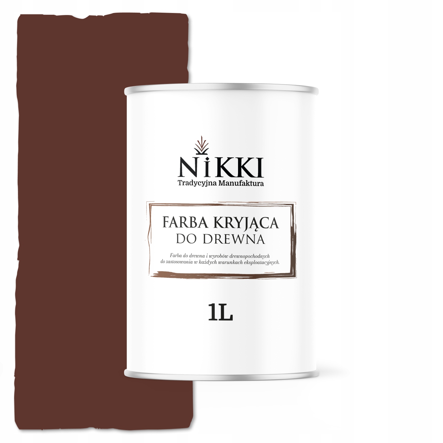 Farba Do Drewna Kryjąca Drzwi Renowacji Brązowy Czerwony Ral 8012 Półmat 1L