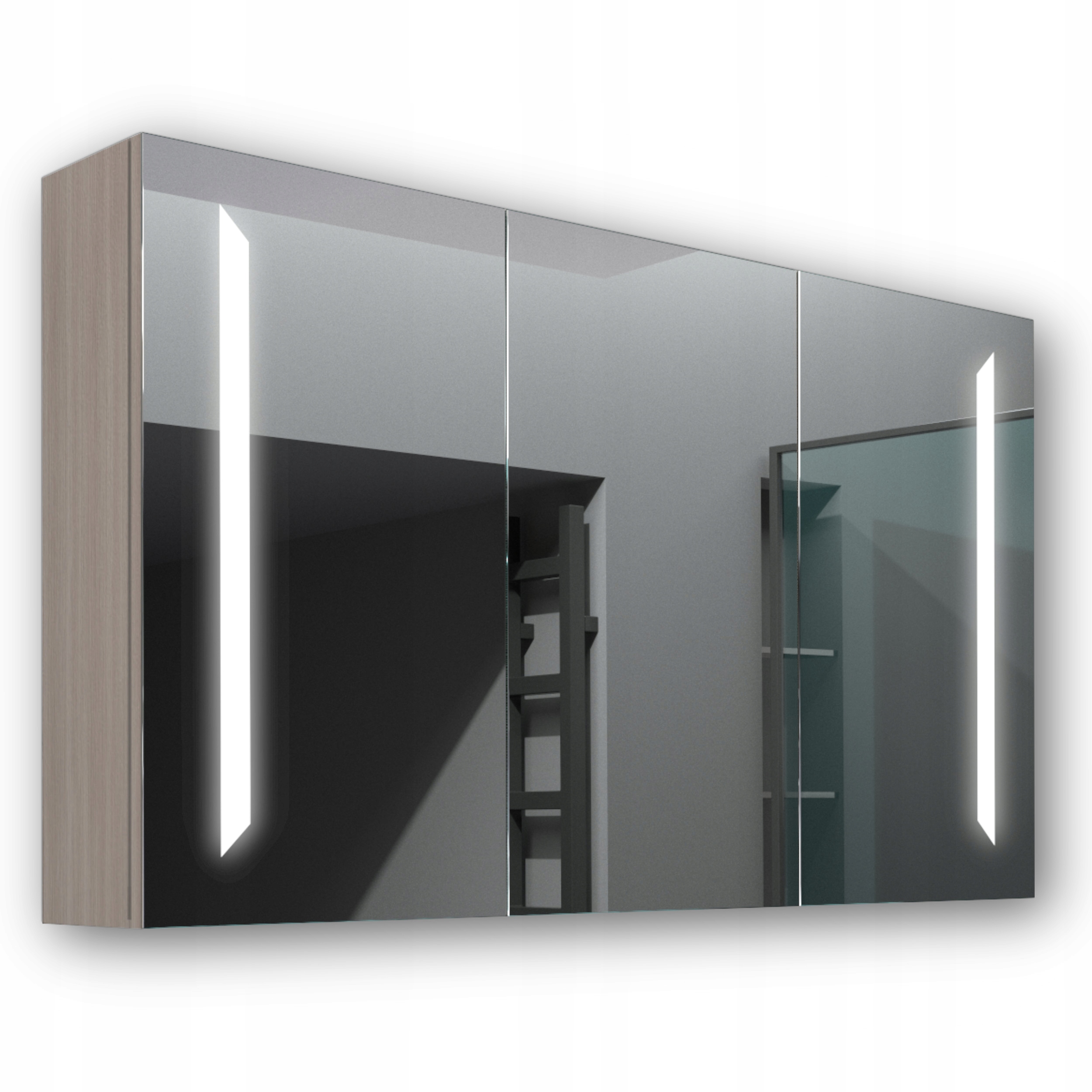 Drevená skrinka 120x70 Led zrkadlo Victoria Akácia