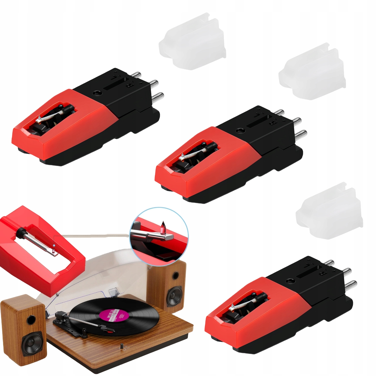 3 SZT. UNIWERSALNA WKŁADKA MM DO GRAMOFONU– SHARP, SANYO, TECHNICS, PIONEER
