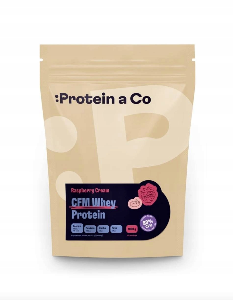 Protein a co Cfm Whey Protein 80 (1000 g) Raspberry cream (malina)