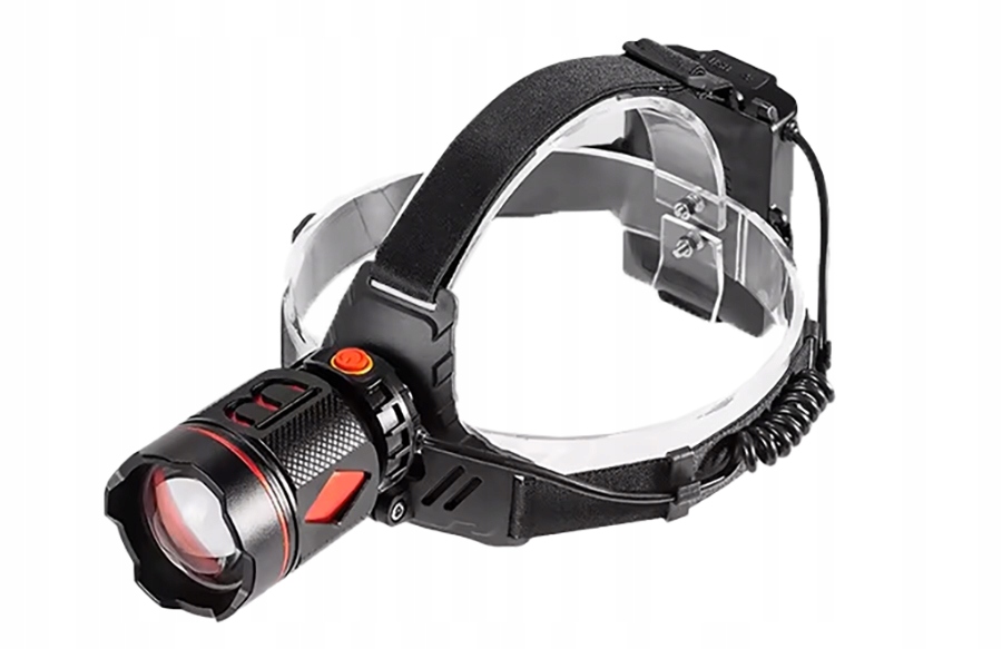 Velká Výkonná Čelovka 10W Powerbanka Akumulátor 18650 Usbc Policie Army