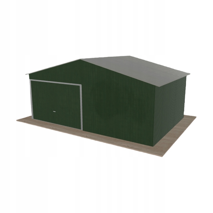 Plechová garáž 6x4 m jednopolohová, dvouspádová, zelená