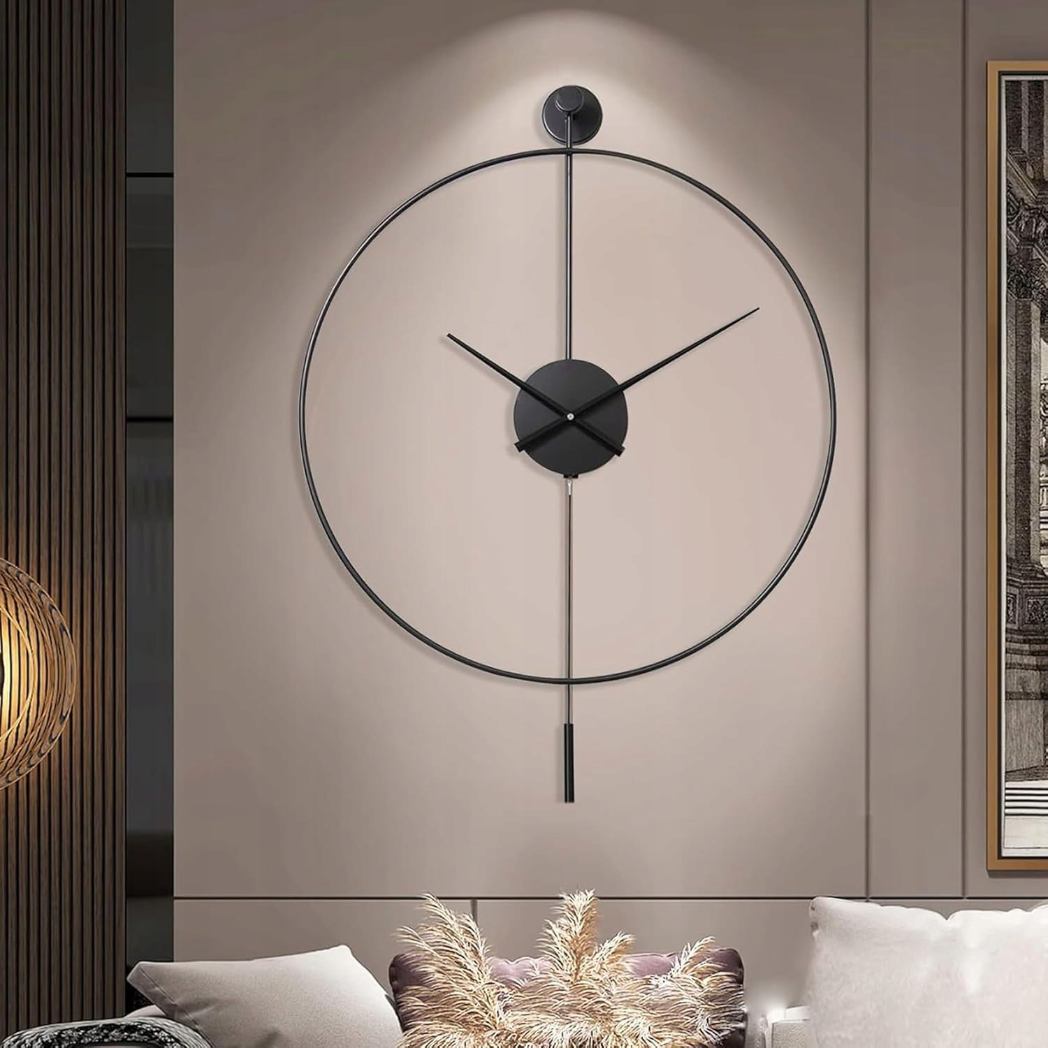 Moderný nástenný hodinový stroj 60 cm, tichý kovový loft, minimalistický