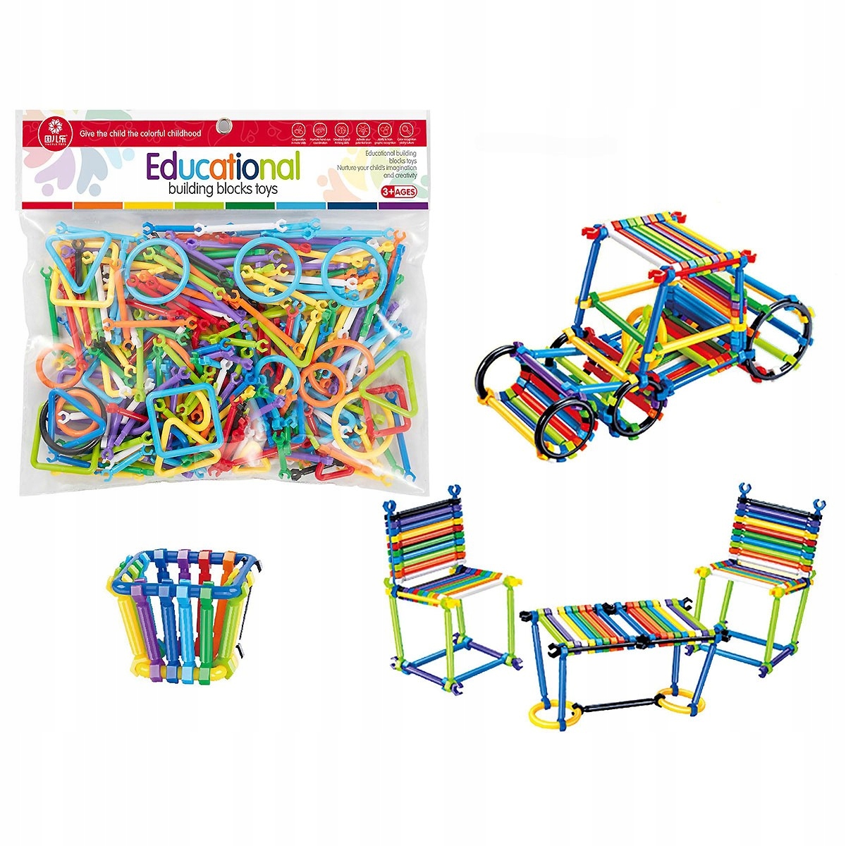 

102177 Klocki Małych Geniuszy Patyki 173 Elementy