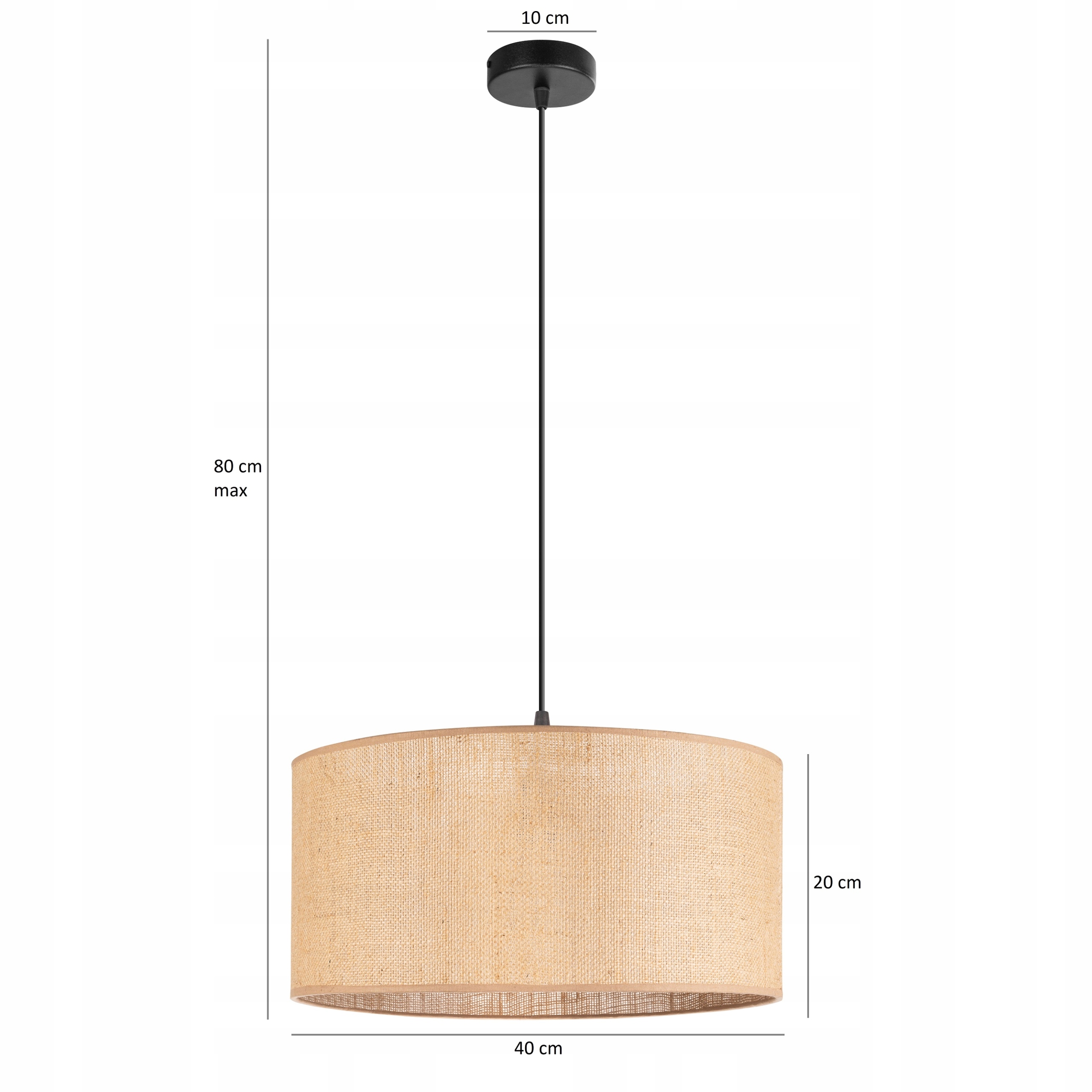 Lampa wisząca pojedyncza RUSTYKALNA maxi ABAŻUR JUTA beżowy EAN (GTIN) 5903636639093