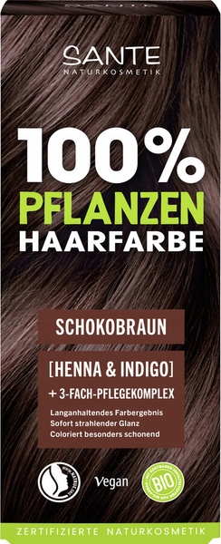 Rostlinná barva na vlasy v prášku Schokobraun Sante Naturkosmetik