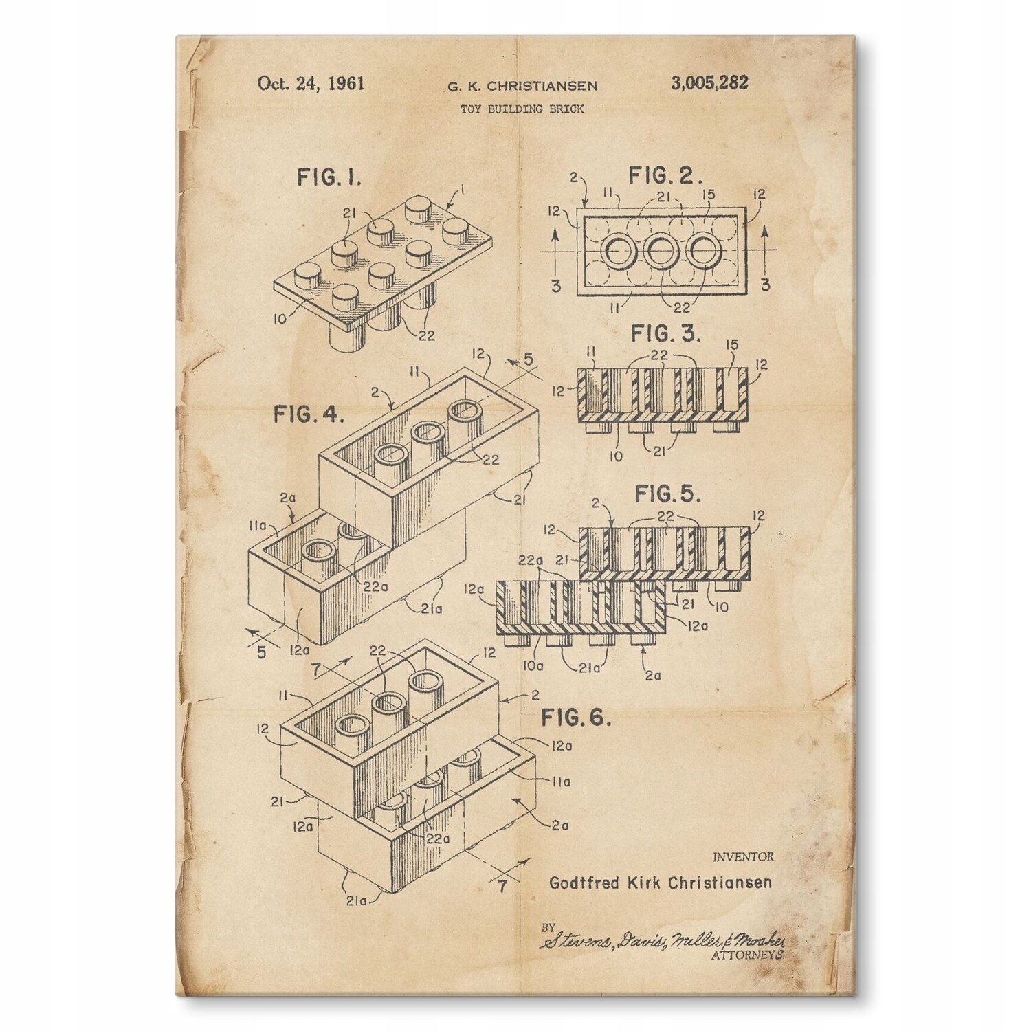 Kovový plakát Kostky Bricks Retro Dárek 42 x 59 cm