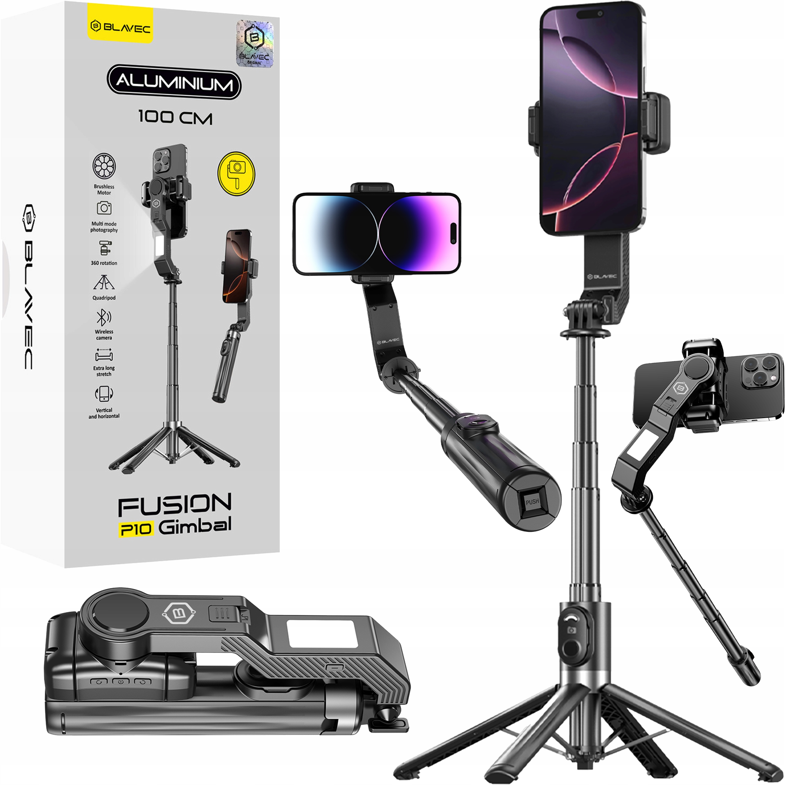 Gimbal Statyw Selfie stick Tripod Kijek Do Telefonu Samsung iPhone Pilot