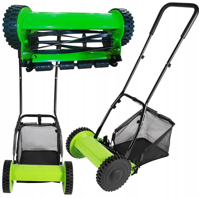 Ruční bubnová mechanická vřetenová sekačka s košem 16", 40 cm