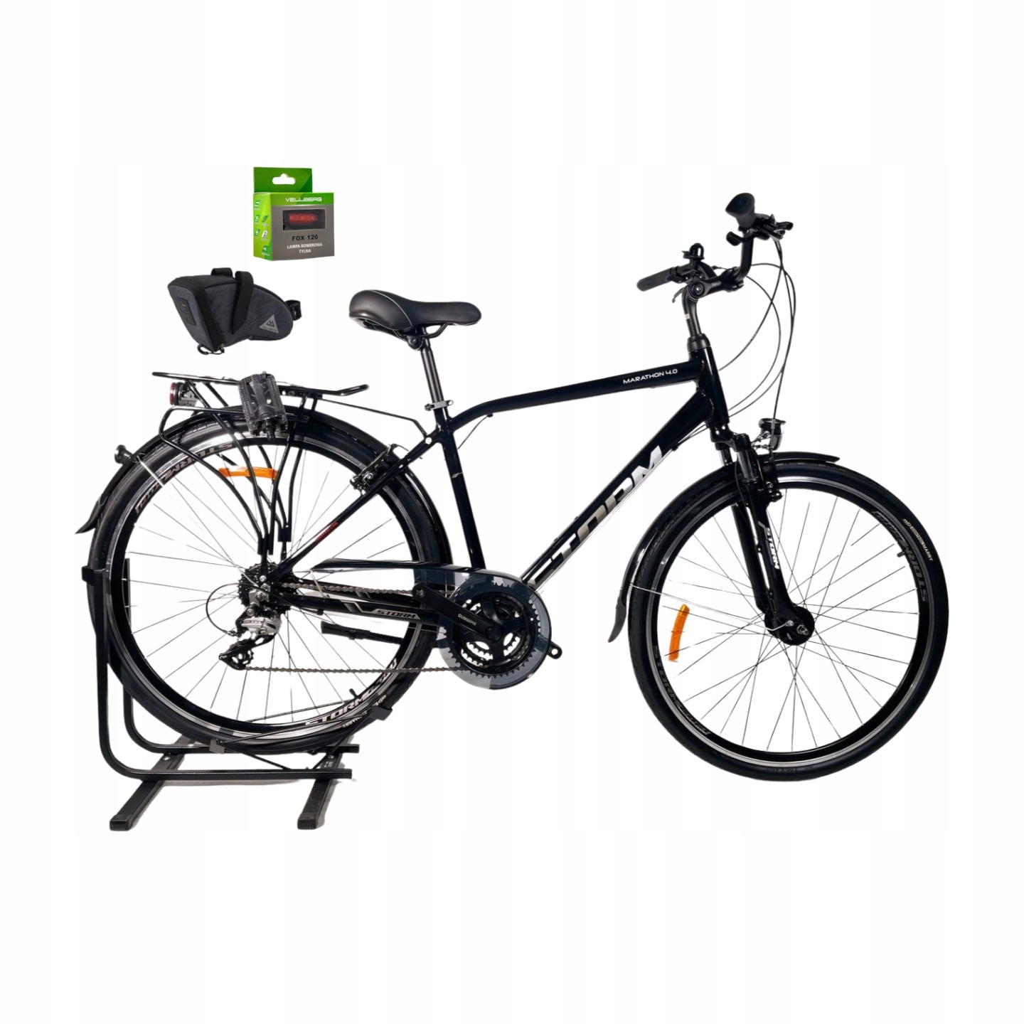 Rower 28 Storm Marathon 4.0 Trekking Alu M Acera 3X8 V-brake 19 Czarny Gr