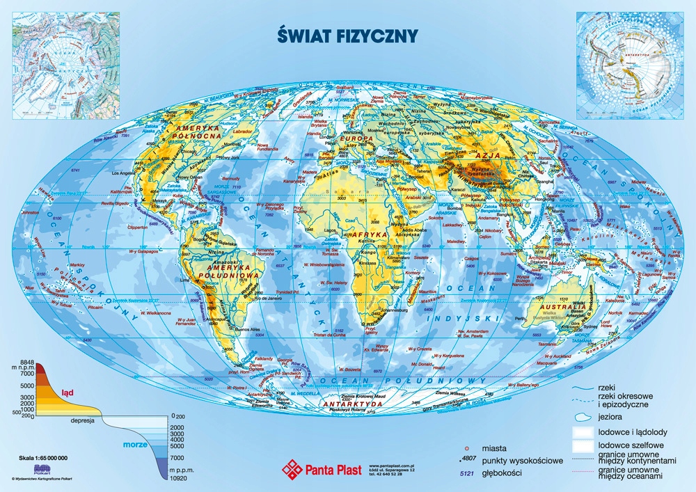 

Podkładka na Biurko dwustronna Mapa Świata