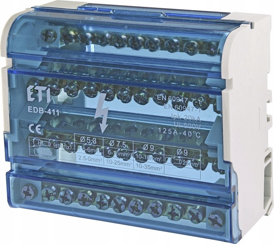 Eti Blok rozdzielczy 4P 4X11 125A 500 V IP20 EDB-411 001102304