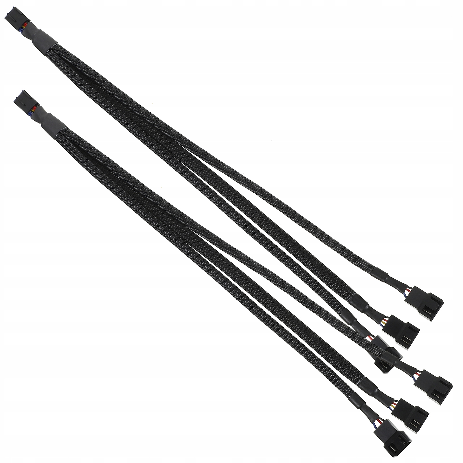 2 SZT. CZARNY ROZDZIELACZ PWM 4-PINOWY DO WENTYLATORÓW, OBUDOWA PVC