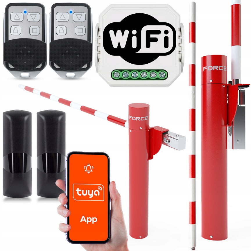 SZLABAN AUTOMATYCZNY FORCE GR 3000 Z RAMIENIEM 3m 2x PILOT WiFi FOTOKOMÓRKI