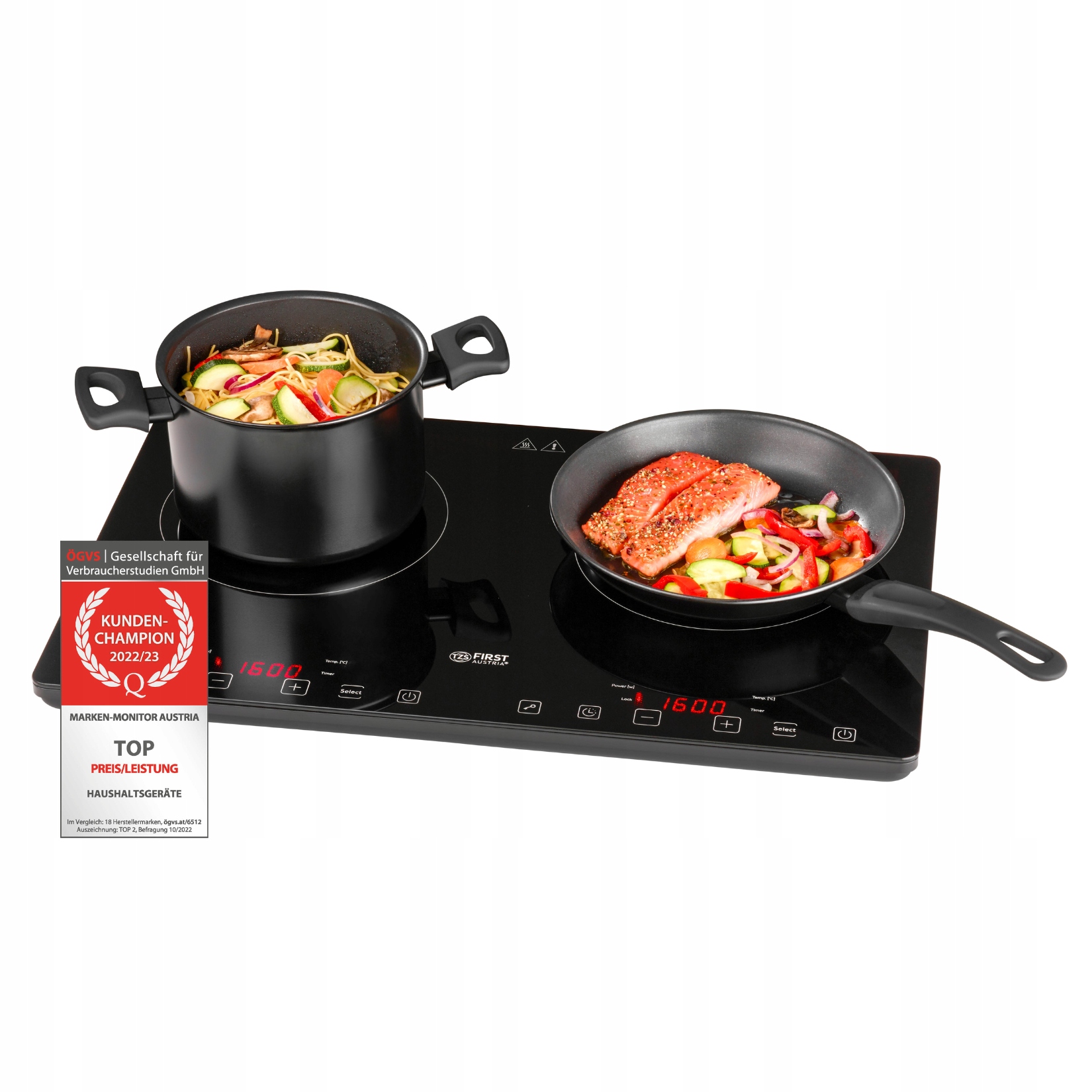 Kuchenka Indukcyjna First Austria Slim Mobilna 3400W 2 Pola Led Timer