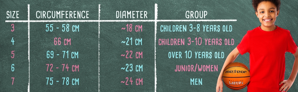 PIŁKA KOSZOWA DO KOSZYKÓWKI METEOR LAYUP DLA DZIECI 3-10 lat #4 Kod producenta 07079