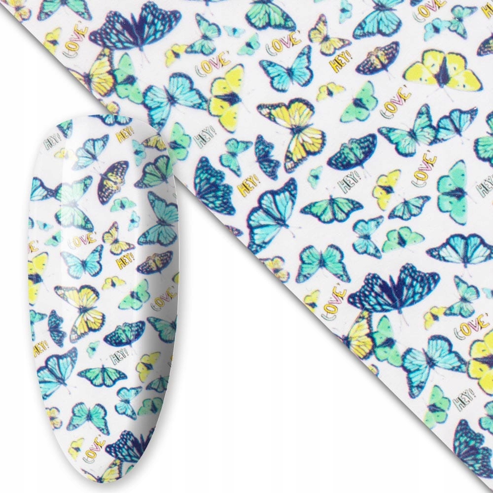 Folia Transferowa Do Paznokci Hybryd Żeli 100cm Butterflies Motyle Nr20