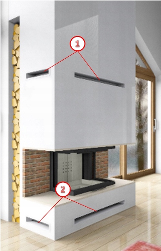 Kratki kominkowe LUFT prosty czarna 90x200 2szt Typ kratki luft