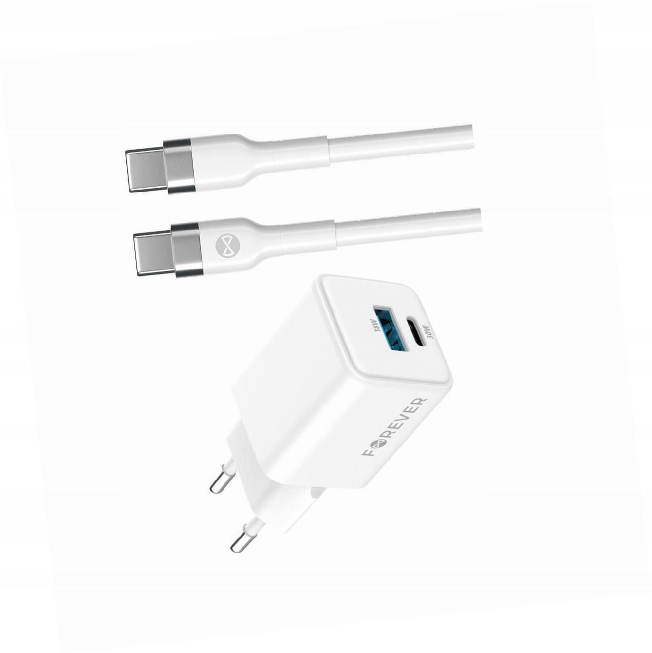 Szybka ładowarka GaN 30W Usb i Usb-c z kablem do Samsung Galaxy S25 Fe