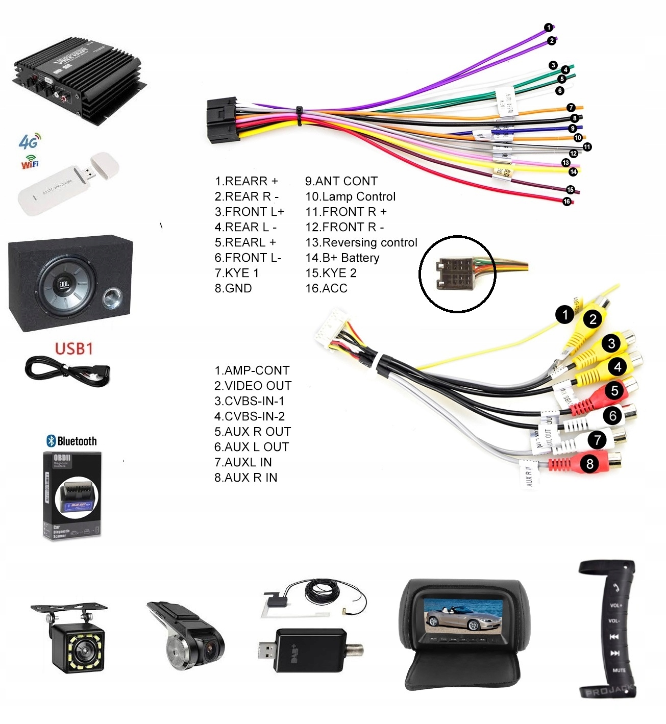 RADIO GPS ANDROID FORD FOCUS 2 WIFI BT USB 32GB Moc wzmacniacza 4X50 W