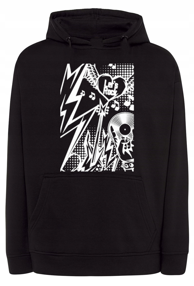 Pánská mikina s pěkným hudebním potiskem Lets Rock r.XXL