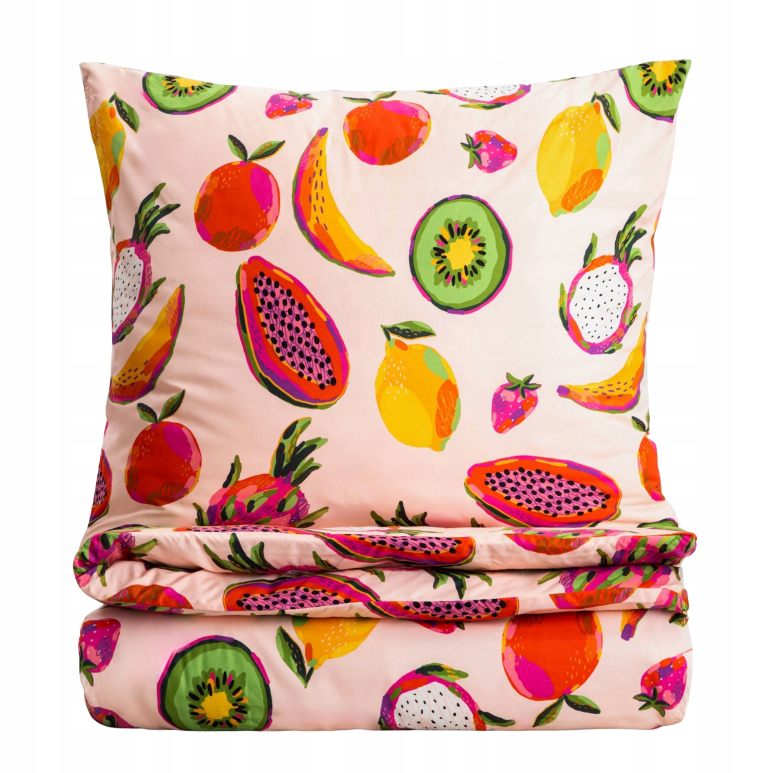 Pościel Frutti z mikrofibry w owoce 220x200 2*70x80 cm Homla