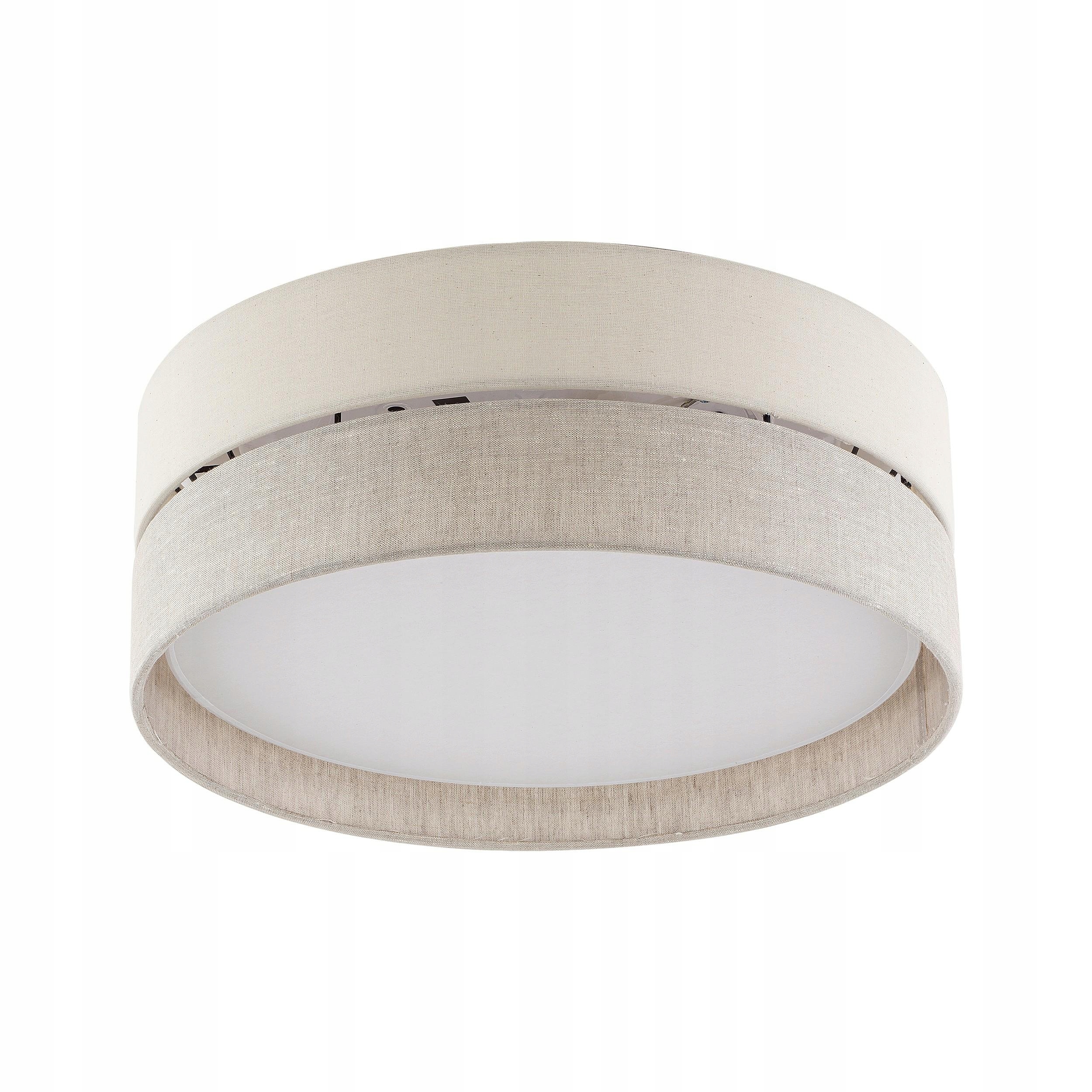 Stropné Svietidlo Eco Béžový Šedý Abažúr 3xE27 45 cm Závesná lampa Obývacia izba Dom