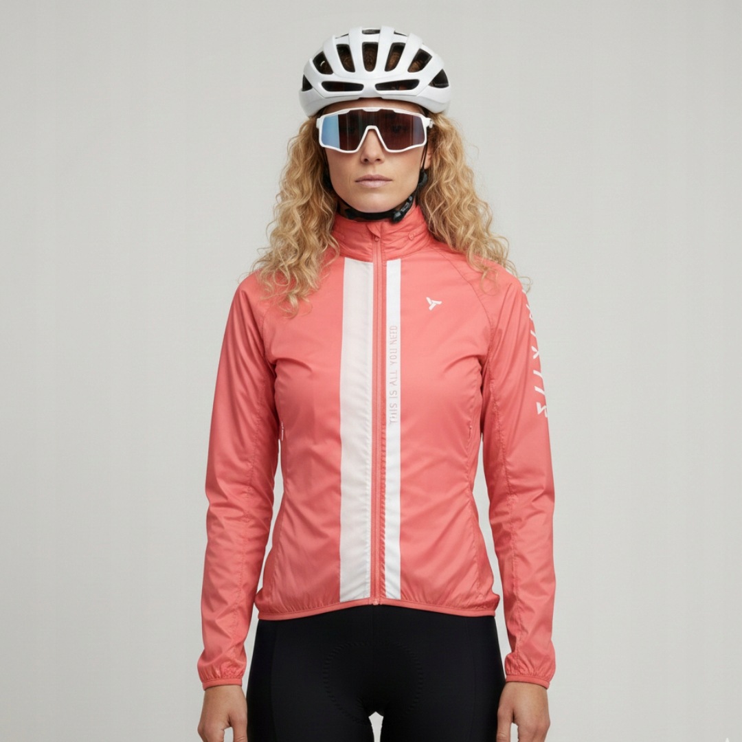 Dámská cyklistická bunda Silvini Gela korálová/bílá S
