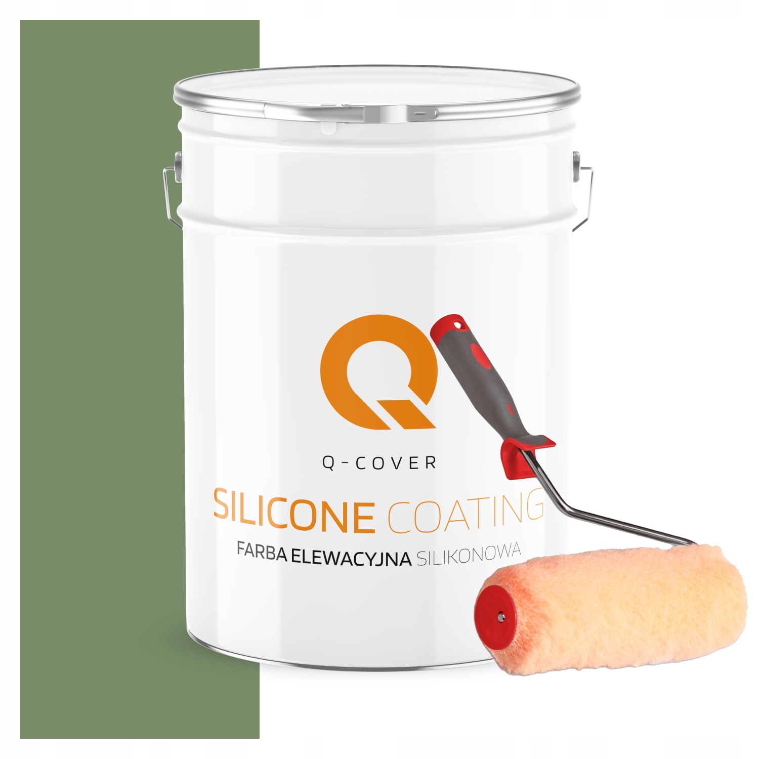 Vonkajšia fasádna silikónová farba na omietku 10L zelená tmavá valček