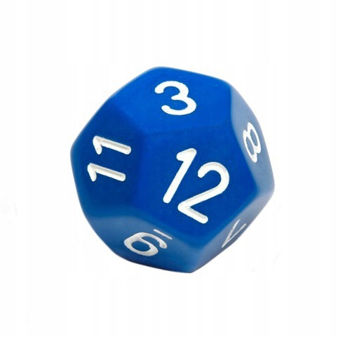

Kość Rpg K12 kostka do gry niebieska