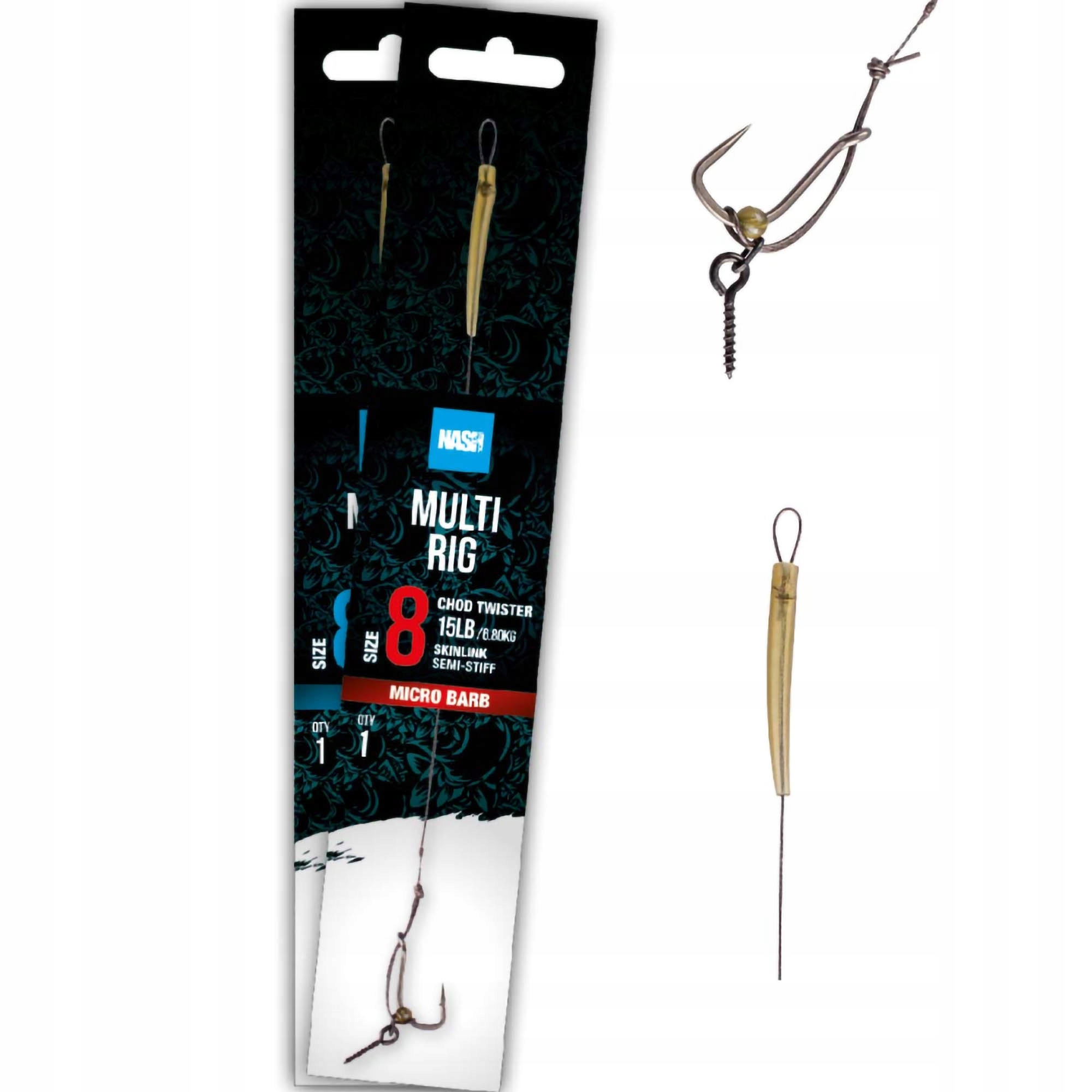 Gotowy Przypon Bezzadziorowy Nash Multi Rig Barbless r. 6