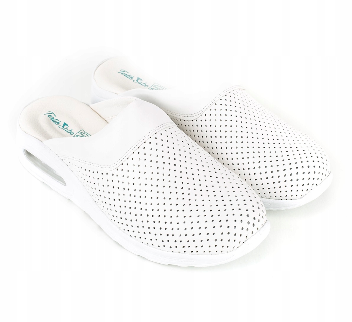 Buty medyczne klapki Air Clogs obuwie chodaki perforowane męskie białe 42