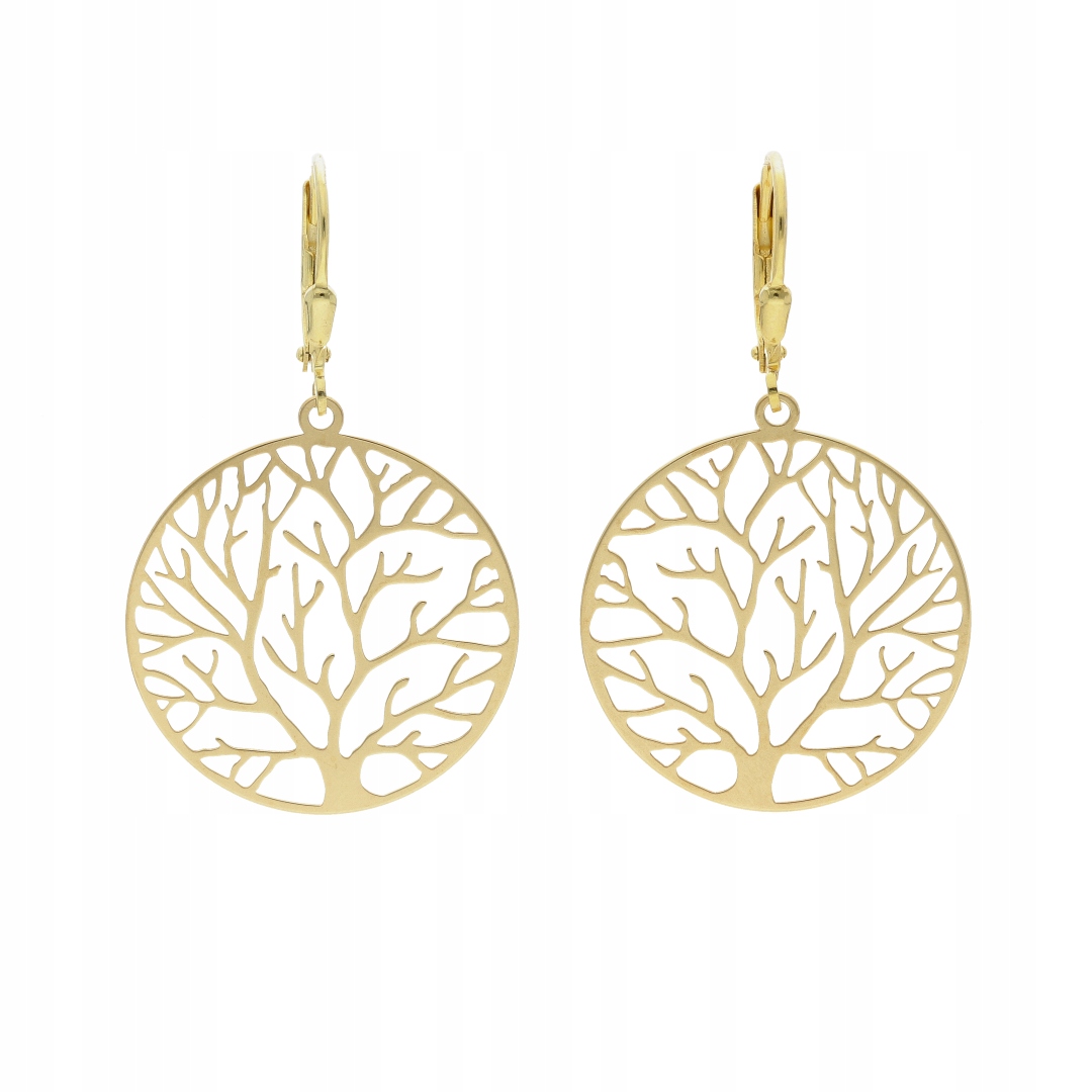 Náušnice se stromem stříbro, pozlacené