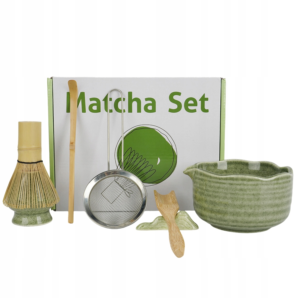 Japoński Zestaw Do Parzenia Herbaty Matcha 7 Ele. Ceramika Zielony