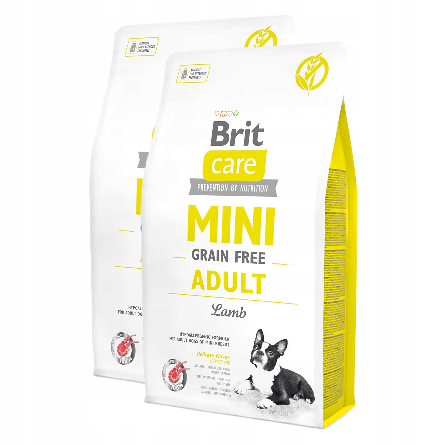 Levně Brit Care Dog Mini Grain Free Adult Jehněčí Dvojpak 4kg Mini Malá plemena