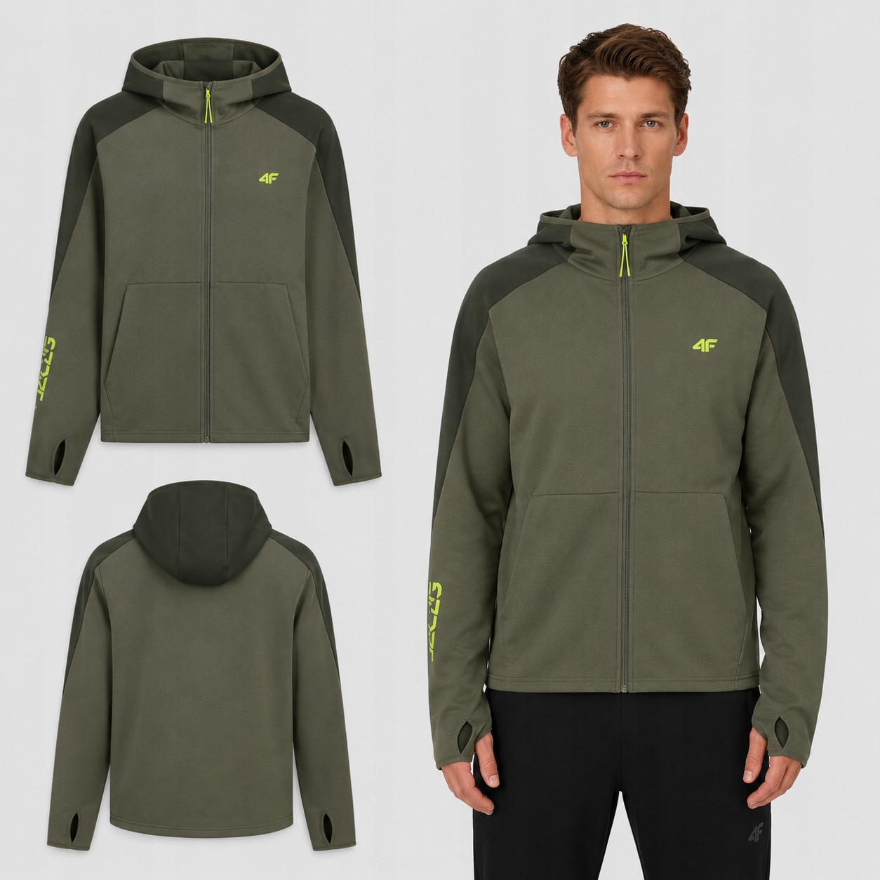 Bluza Męska 4F Dresowa Rozpinana Z Kapturem Sportowa S M2130 SS26