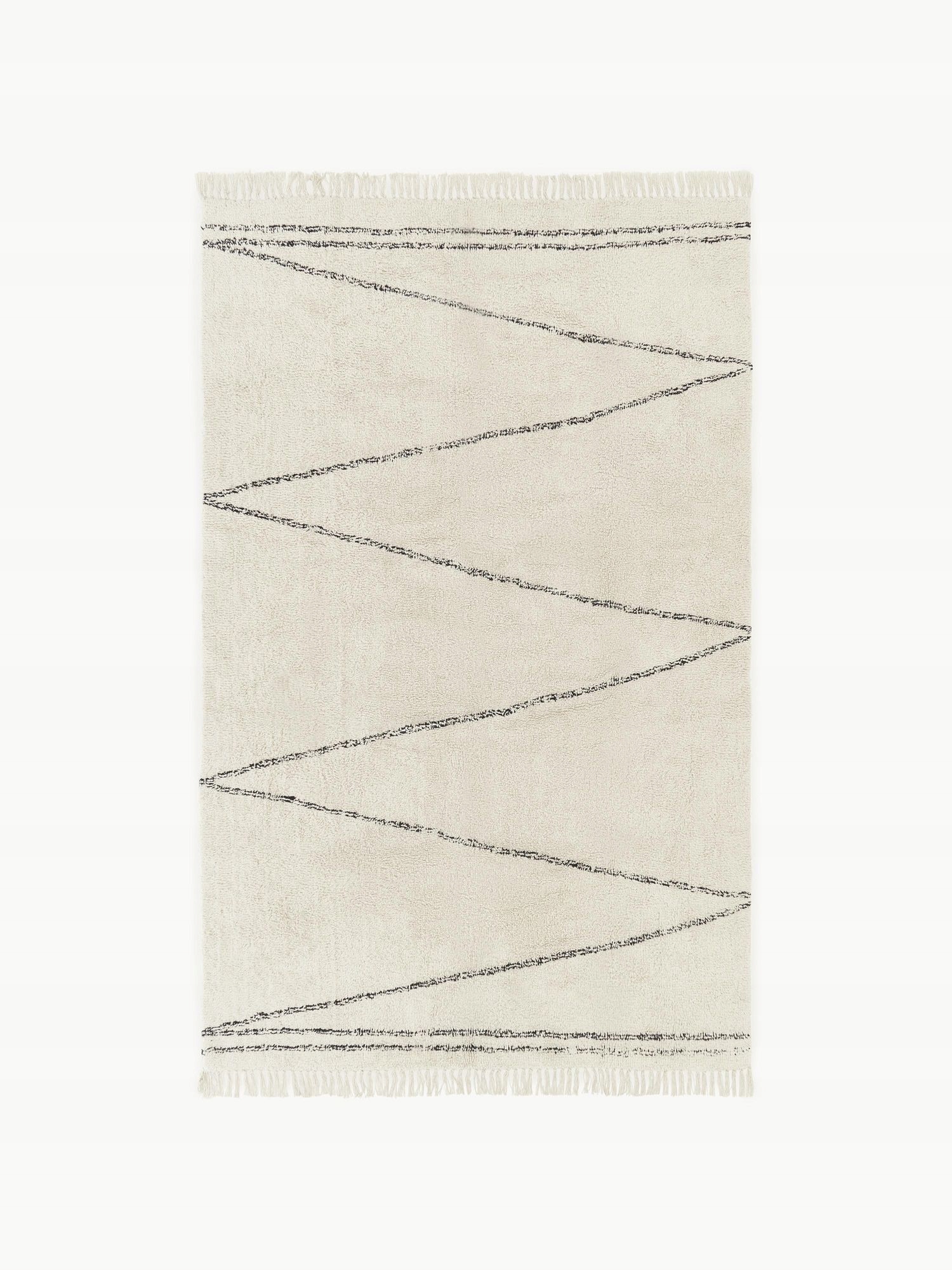 Westwing Dywan ręcznie tuftowany dywan Asisa 120 x 180 cm jasny beż-czarny
