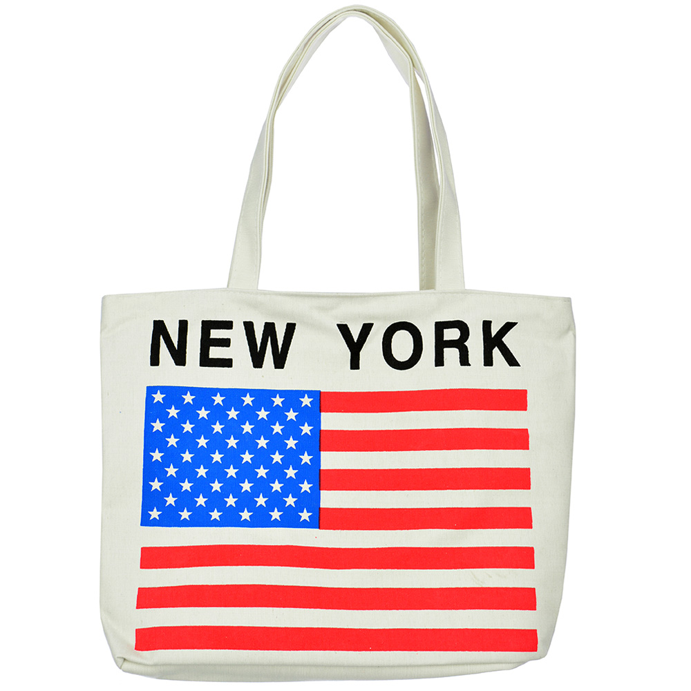 TORBA MATERIAŁOWA NA ZAKUPY ZAPINANA SHOPPER 4083 Płeć kobieta