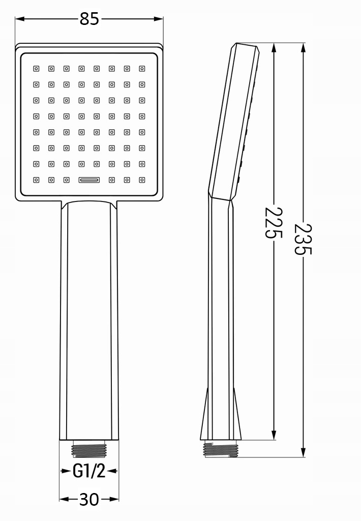 SŁUCHAWKA PRYSZNICOWA NATRYSKOWA DUŻA SOLIDNA INEA Linia INEA