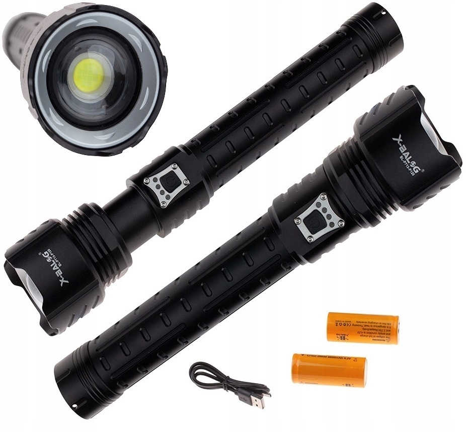 X-BALOG тактический фонарь XHP120 2X26650 POWERBANK