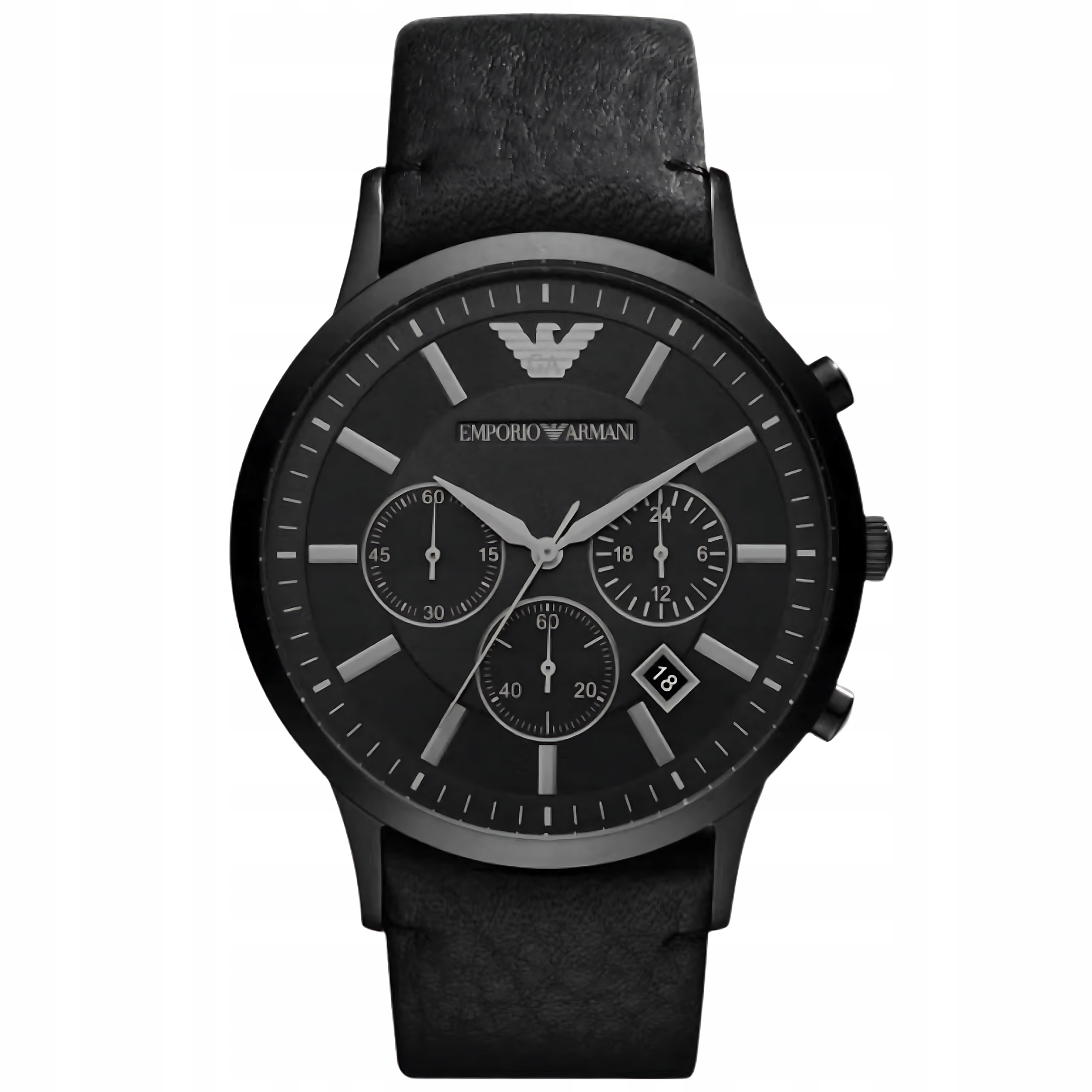 Pánské Hodinky Emporio Armani AR2461 Renato Černé Chrono 46 mm WR50 Krabička
