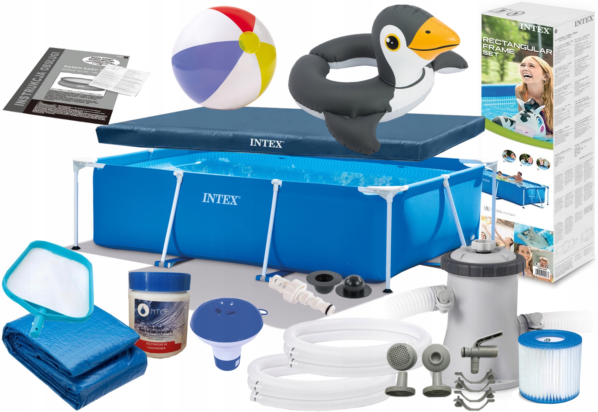 

Basen Ogrodowy Intex 28271 260x160x65cm Pokrywa