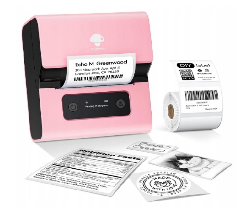 Phomemo M221 mini drukarka termiczna samoprzylepnych etykiet naklejek kodów