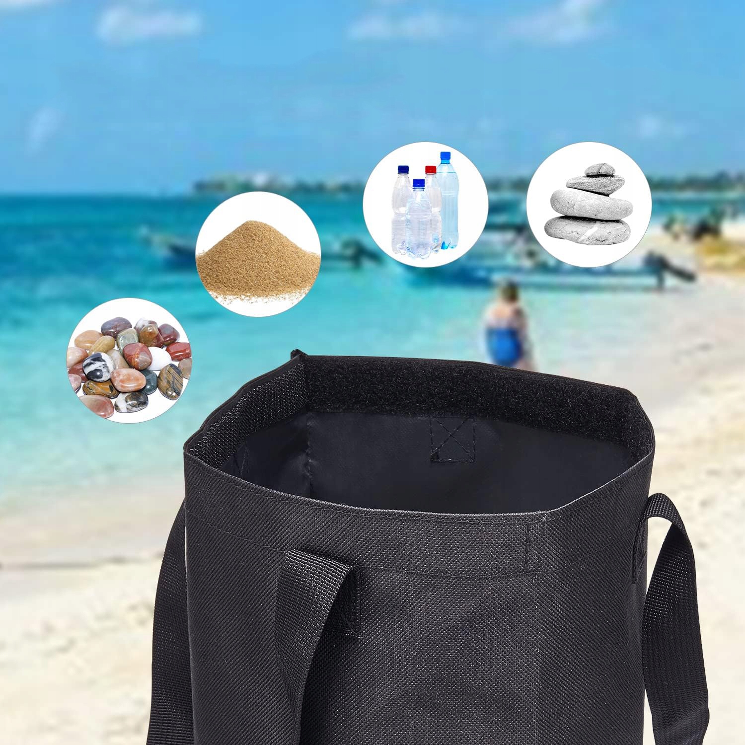 ZESTAW 4 TORBA NA OBCIĄŻNIKI DO ROZKŁADANEGO NAMIOTU, WORKI Z PIASKIEM Długość 45.6 cm